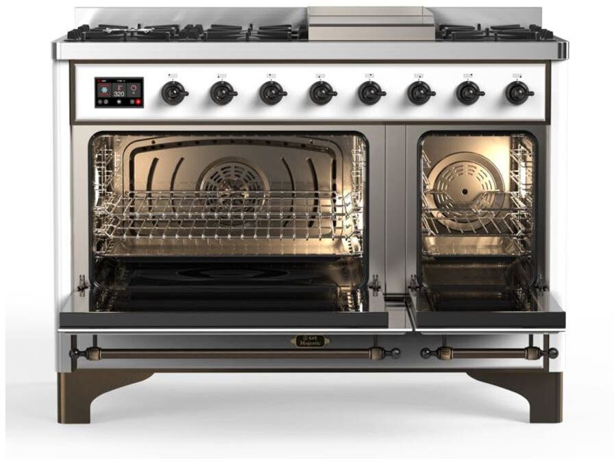 Ilve UM12FDQNS3WHBLP Liquid Propane In White W/ Bronze Trim
