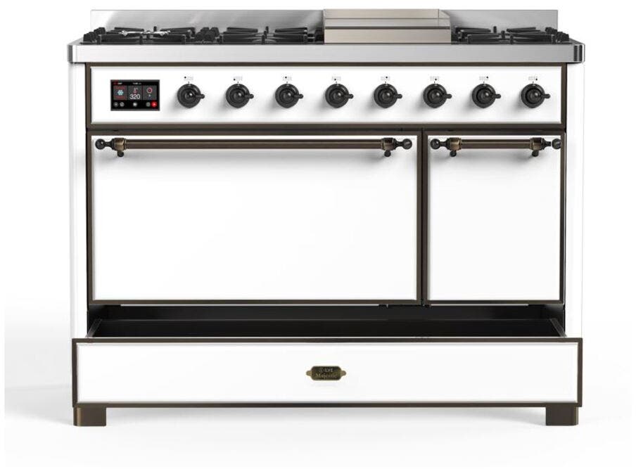 Ilve UM12FDQNS3WHBLP Liquid Propane In White W/ Bronze Trim