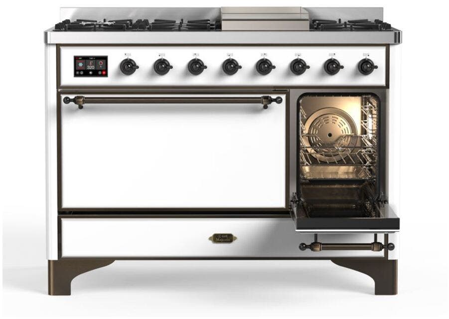 Ilve UM12FDQNS3WHB Natural Gas In White W/ Bronze Trim