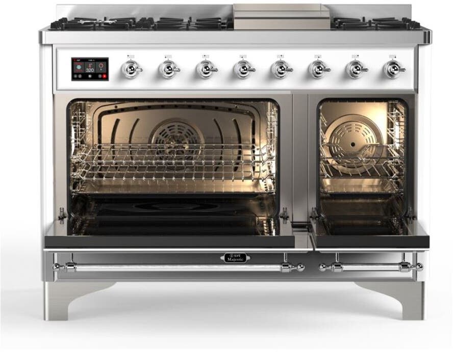 Ilve UM12FDQNS3WHCLP Liquid Propane In White W/ Chrome Trim