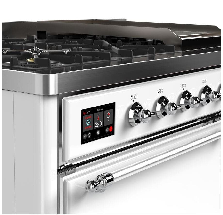 Ilve UM12FDQNS3WHCLP Liquid Propane In White W/ Chrome Trim