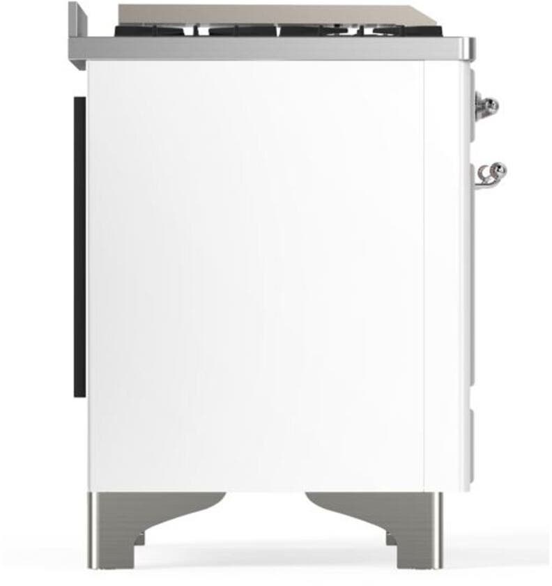 Ilve UM12FDQNS3WHCLP Liquid Propane In White W/ Chrome Trim