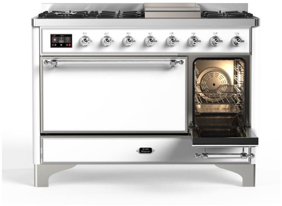 Ilve UM12FDQNS3WHC Natural Gas In White W/ Chrome Trim