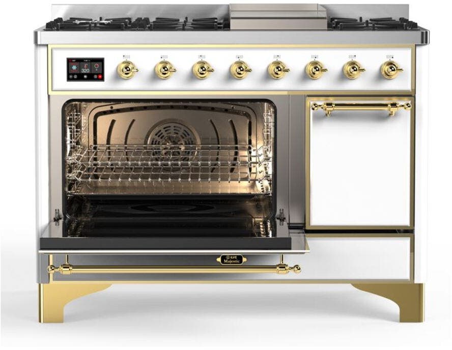 Ilve UM12FDQNS3WHGLP Liquid Propane In White W/ Brass Trim