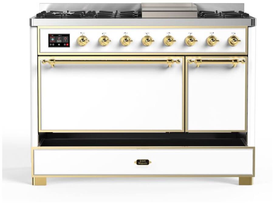 Ilve UM12FDQNS3WHGLP Liquid Propane In White W/ Brass Trim