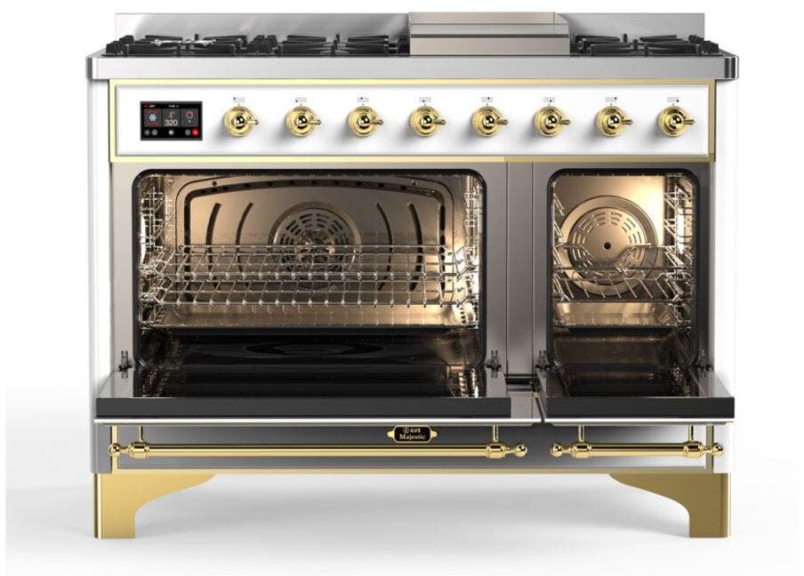 Ilve UM12FDQNS3WHG Natural Gas In White W/ Brass Trim