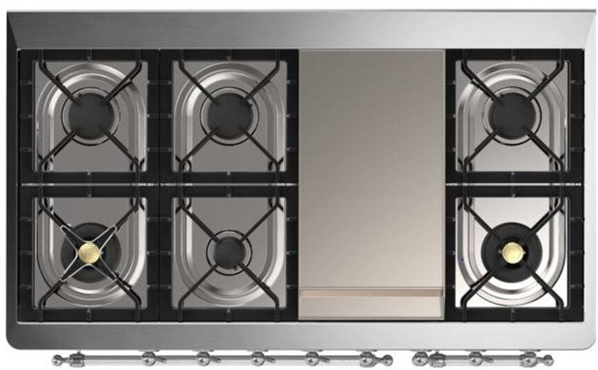Ilve UM12FDQNS3BGC Natural Gas In Blue Grey W/ Chrome Trim