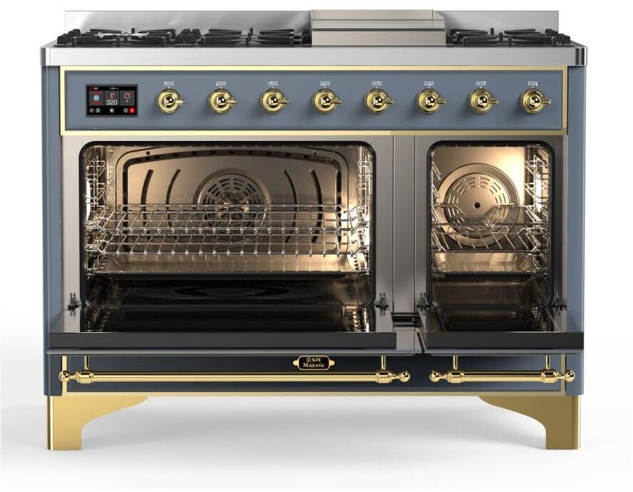 Ilve UM12FDQNS3BGGLP Liquid Propane In Blue Grey W/ Brass Trim