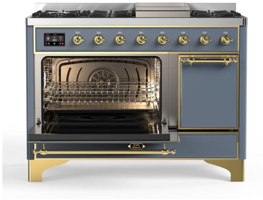 Ilve UM12FDQNS3BGGLP Liquid Propane In Blue Grey W/ Brass Trim