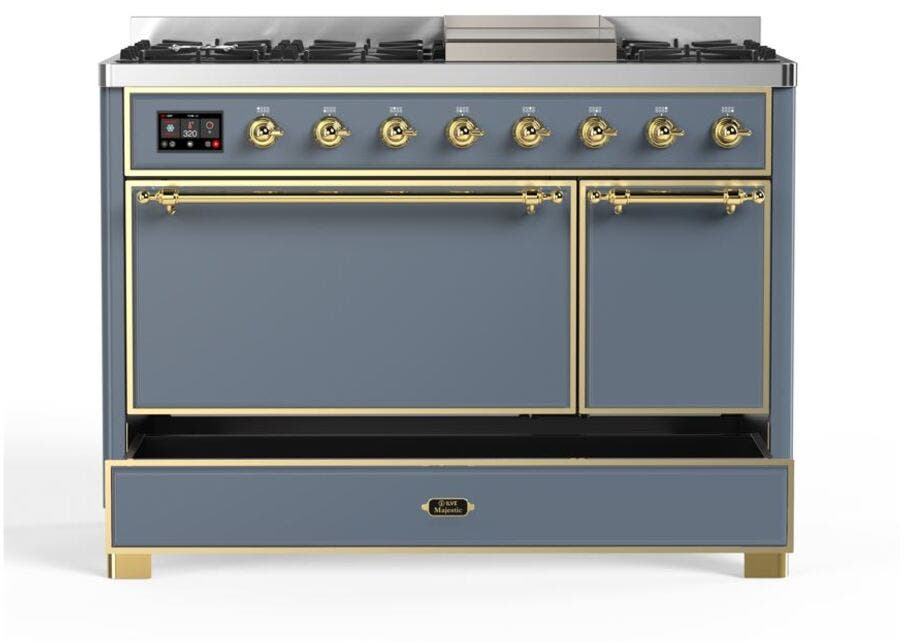 Ilve UM12FDQNS3BGGLP Liquid Propane In Blue Grey W/ Brass Trim