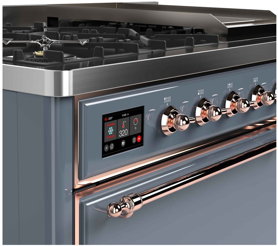 Ilve UM12FDQNS3BGP Natural Gas In Blue Grey W/ Copper Trim