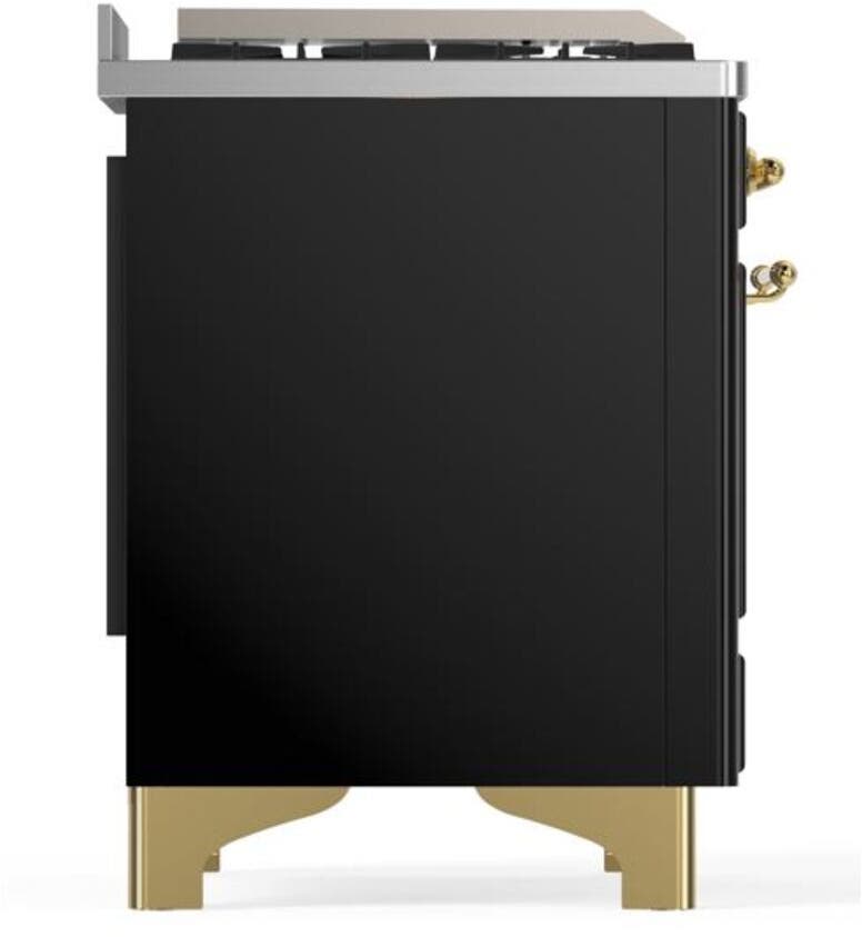 Ilve UM12FDQNS3BKG Natural Gas In Glossy Black W/ Brass Trim