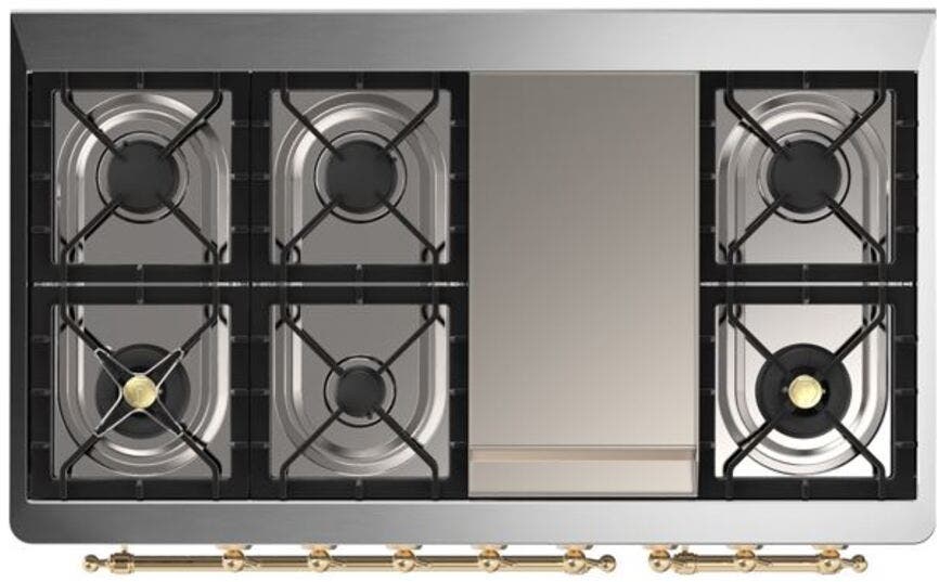 Ilve UM12FDQNS3BKG Natural Gas In Glossy Black W/ Brass Trim