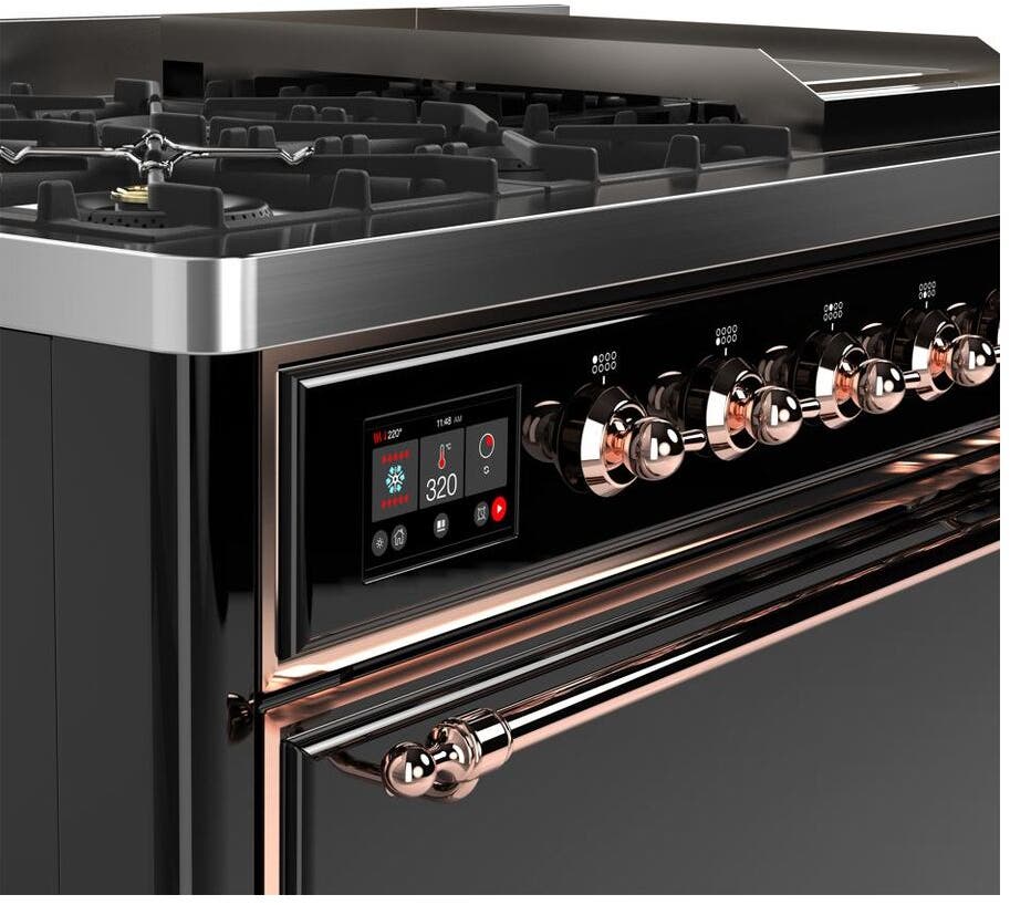 Ilve UM12FDQNS3BKPLP Liquid Propane In Glossy Black W/ Copper Trim