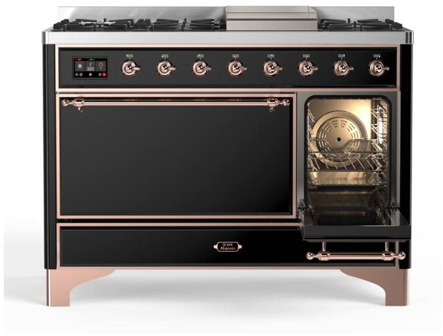 Ilve UM12FDQNS3BKPLP Liquid Propane In Glossy Black W/ Copper Trim