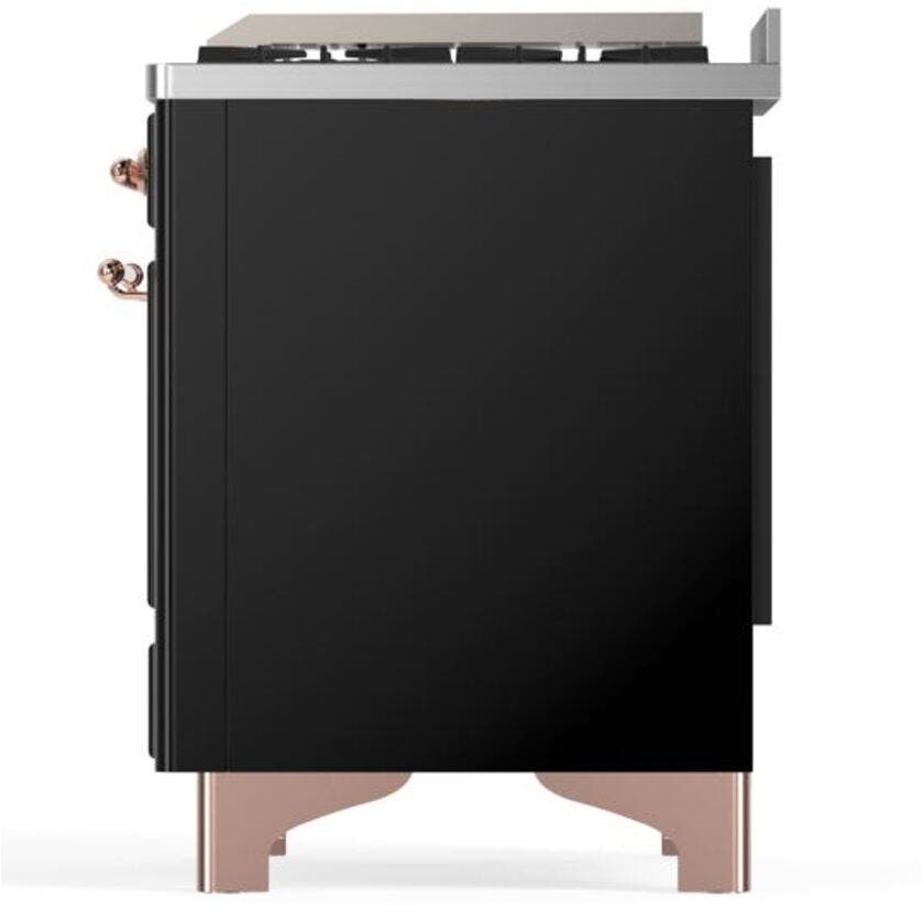 Ilve UM12FDQNS3BKPLP Liquid Propane In Glossy Black W/ Copper Trim