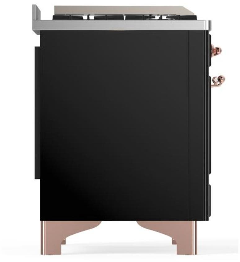 Ilve UM12FDQNS3BKPLP Liquid Propane In Glossy Black W/ Copper Trim