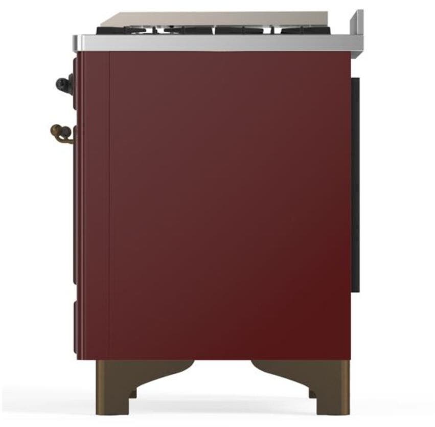 Ilve UM12FDQNS3BUB Natural Gas In Burgundy W/ Bronze Trim