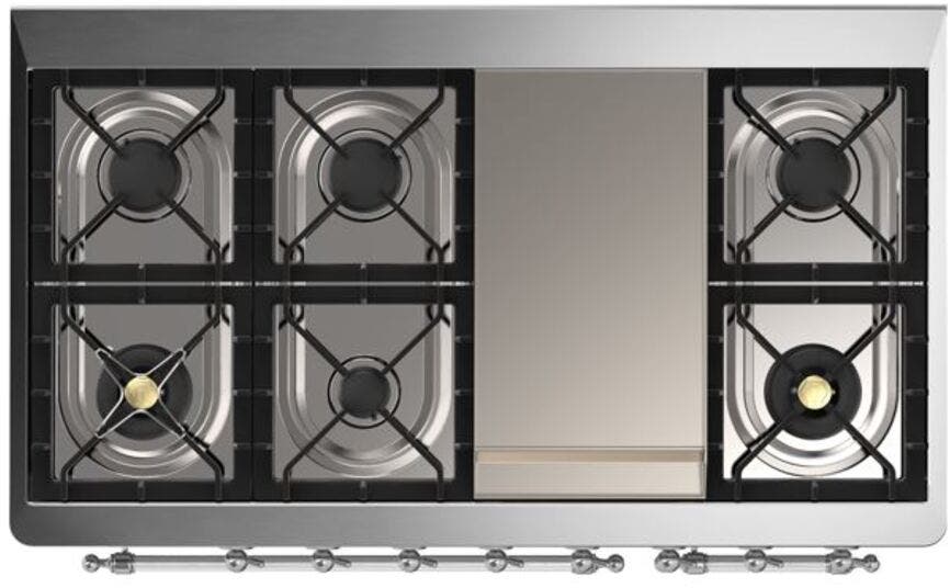 Ilve UM12FDQNS3BUC Natural Gas In Burgundy W/ Chrome Trim