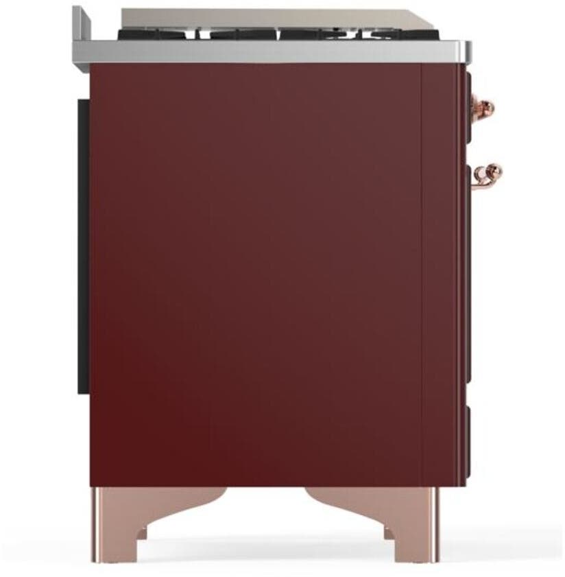 Ilve UM12FDQNS3BUPLP Liquid Propane In Burgundy W/ Copper Trim