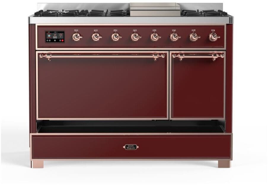 Ilve UM12FDQNS3BUP Natural Gas In Burgundy W/ Copper Trim