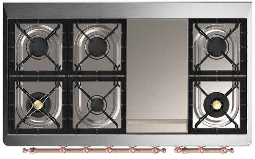 Ilve UM12FDQNS3BUP Natural Gas In Burgundy W/ Copper Trim