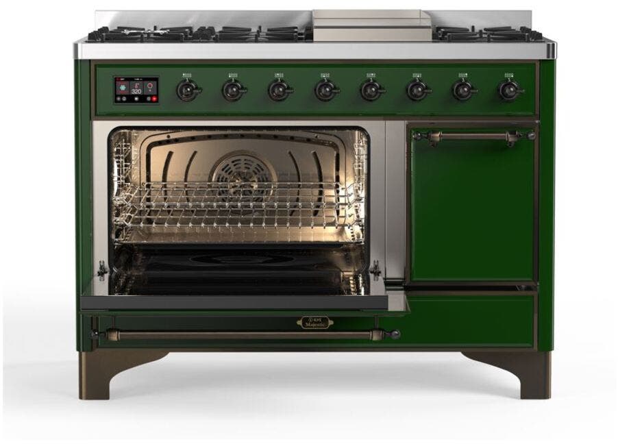 Ilve UM12FDQNS3EGBLP Liquid Propane In Emerald Green W/ Bronze Trim
