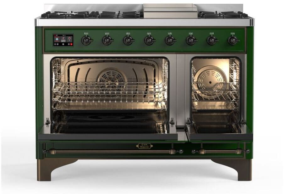 Ilve UM12FDQNS3EGB Natural Gas In Emerald Green W/ Bronze Trim