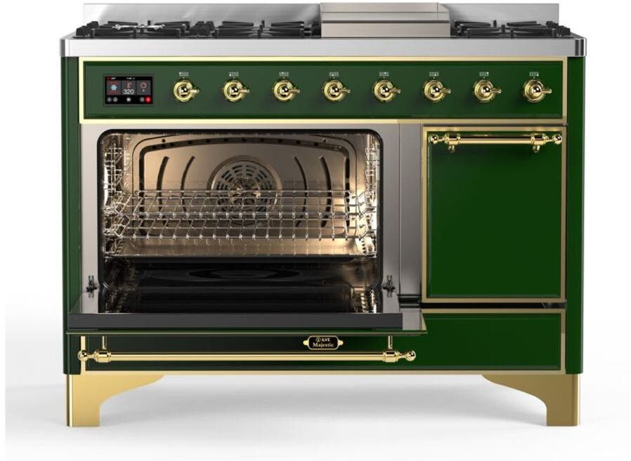 Ilve UM12FDQNS3EGGLP Liquid Propane In Emerald Green W/ Brass Trim