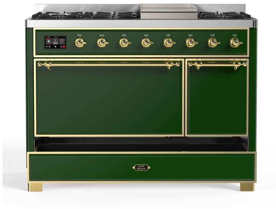 Ilve UM12FDQNS3EGGLP Liquid Propane In Emerald Green W/ Brass Trim