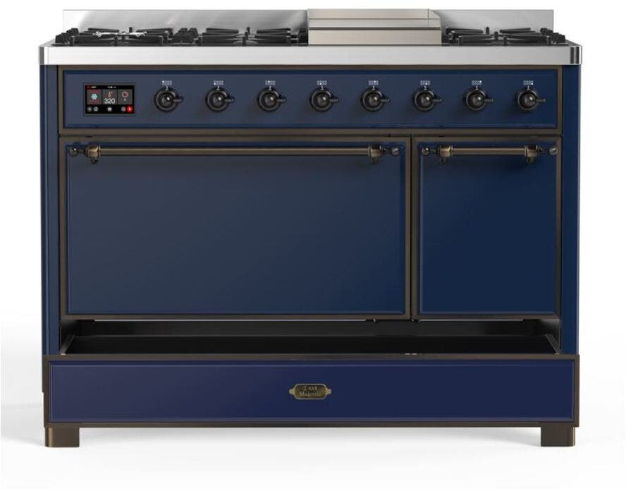 Ilve UM12FDQNS3MBBLP Liquid Propane In Midnight Blue W/ Bronze Trim