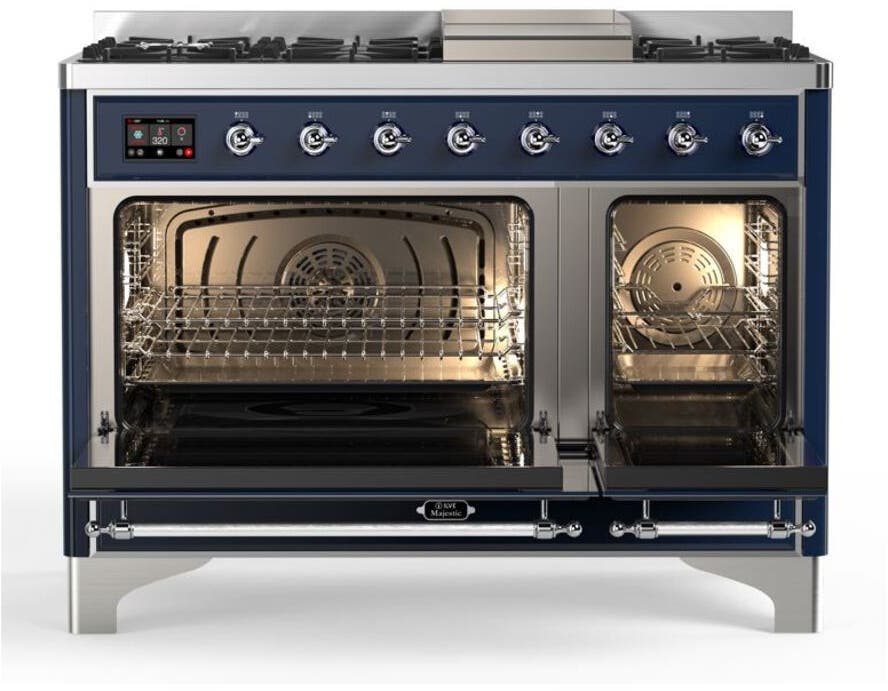 Ilve UM12FDQNS3MBC Natural Gas In Midnight Blue W/ Chrome Trim
