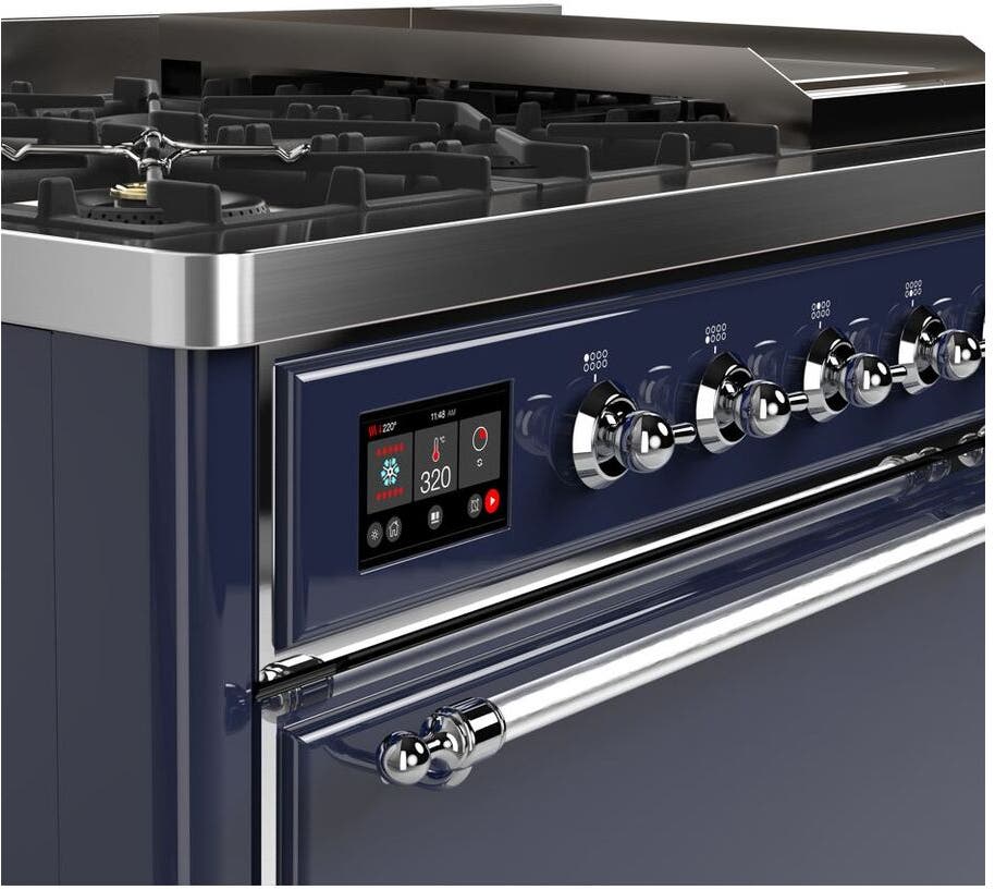Ilve UM12FDQNS3MBC Natural Gas In Midnight Blue W/ Chrome Trim