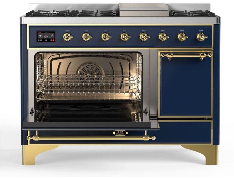 Ilve UM12FDQNS3MBGLP Liquid Propane In Midnight Blue W/ Brass Trim
