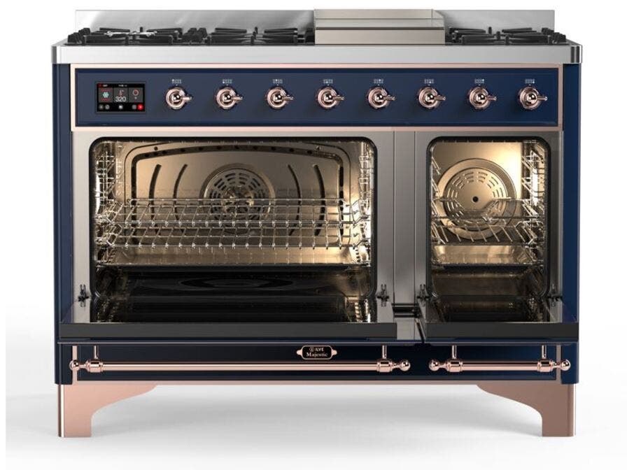 Ilve UM12FDQNS3MBPLP Liquid Propane In Midnight Blue W/ Copper Trim
