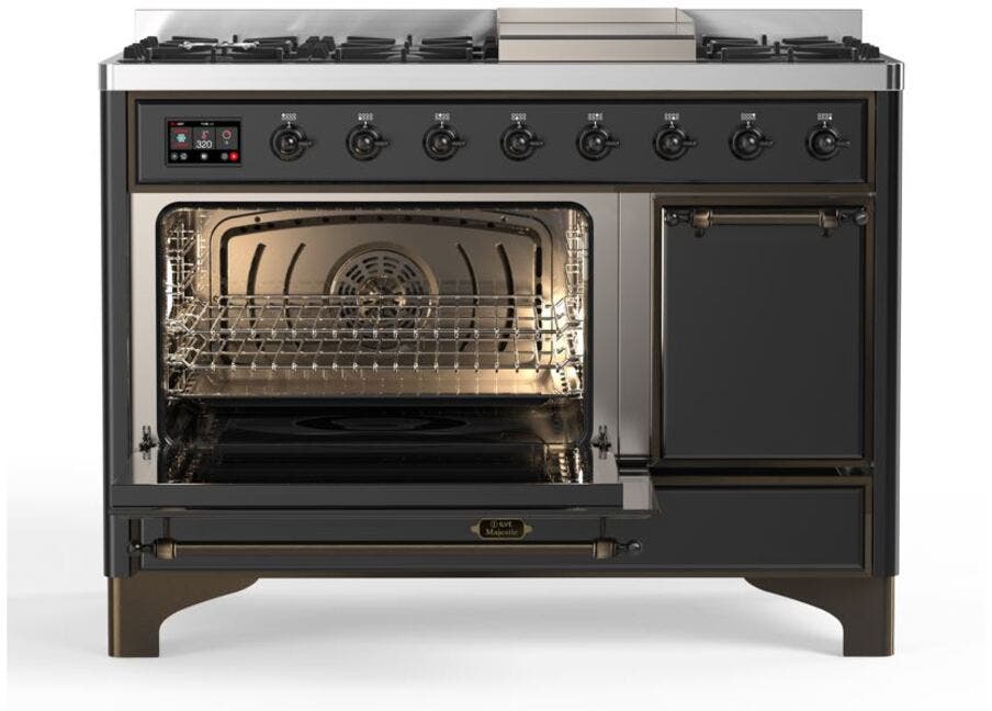 Ilve UM12FDQNS3MGB Natural Gas In Matte Graphite W/ Bronze Trim