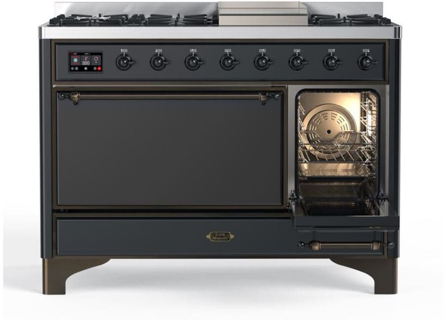 Ilve UM12FDQNS3MGB Natural Gas In Matte Graphite W/ Bronze Trim