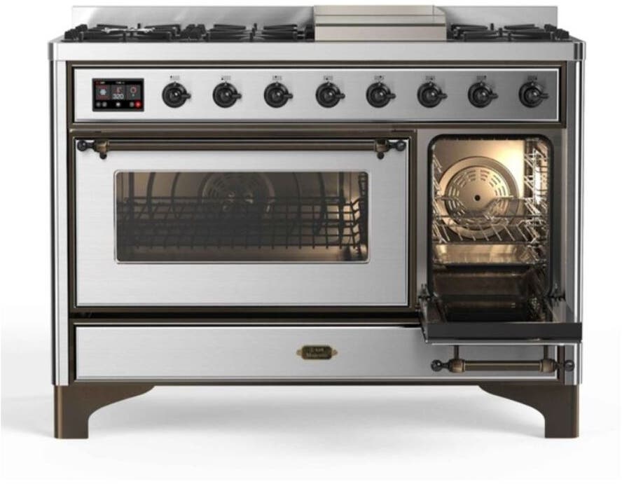 Ilve UM12FDNS3SSBLP Liquid Propane In Stainless Steel W/ Bronze Trim