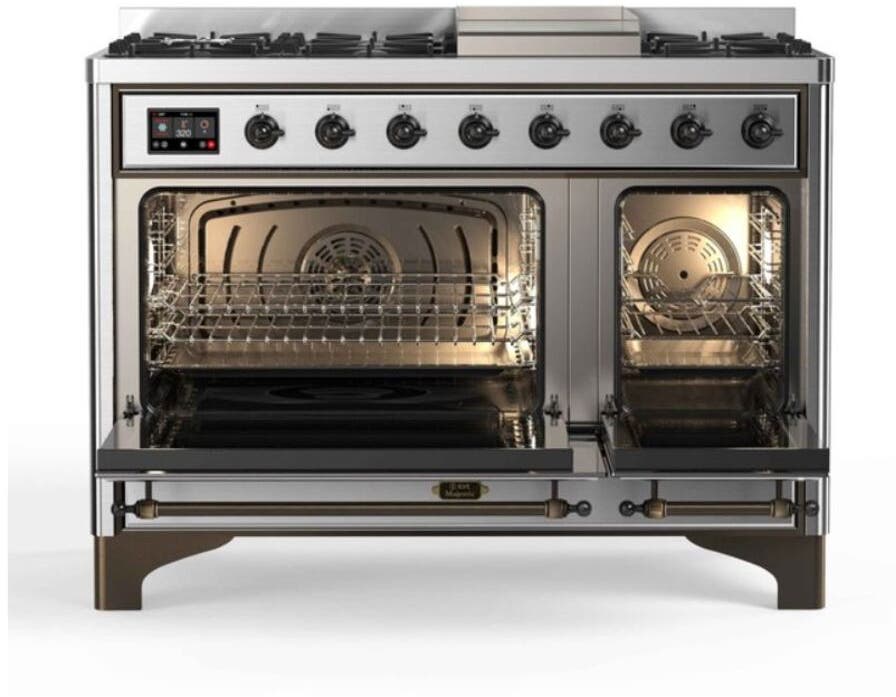 Ilve UM12FDNS3SSB Natural Gas In Stainless Steel W/ Bronze Trim