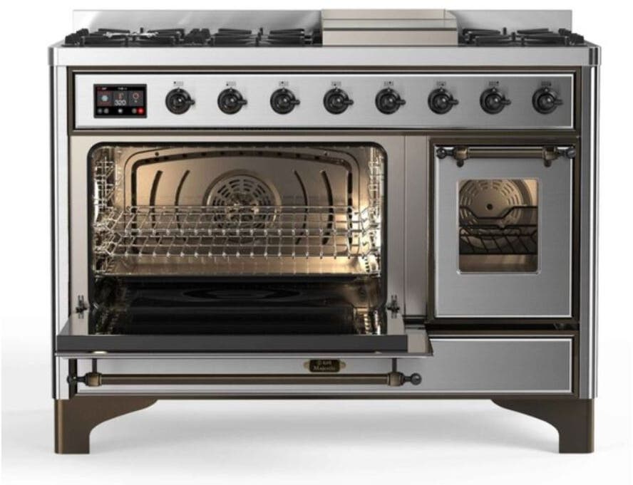 Ilve UM12FDNS3SSB Natural Gas In Stainless Steel W/ Bronze Trim