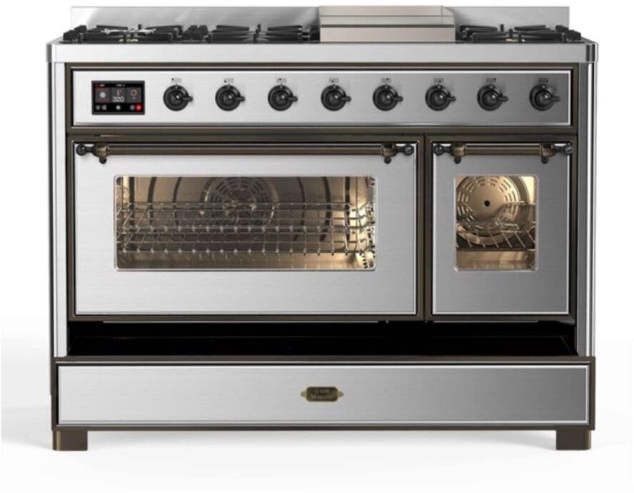 Ilve UM12FDNS3SSB Natural Gas In Stainless Steel W/ Bronze Trim