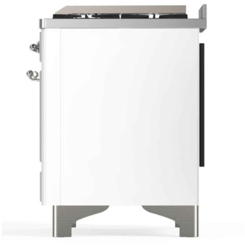 Ilve UM12FDNS3WHCLP Liquid Propane In White W/ Chrome Trim