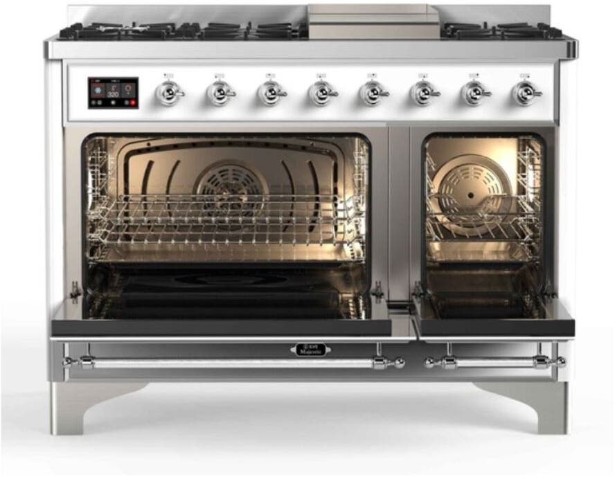 Ilve UM12FDNS3WHC Natural Gas In White W/ Chrome Trim