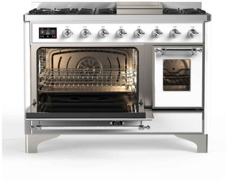 Ilve UM12FDNS3WHC Natural Gas In White W/ Chrome Trim