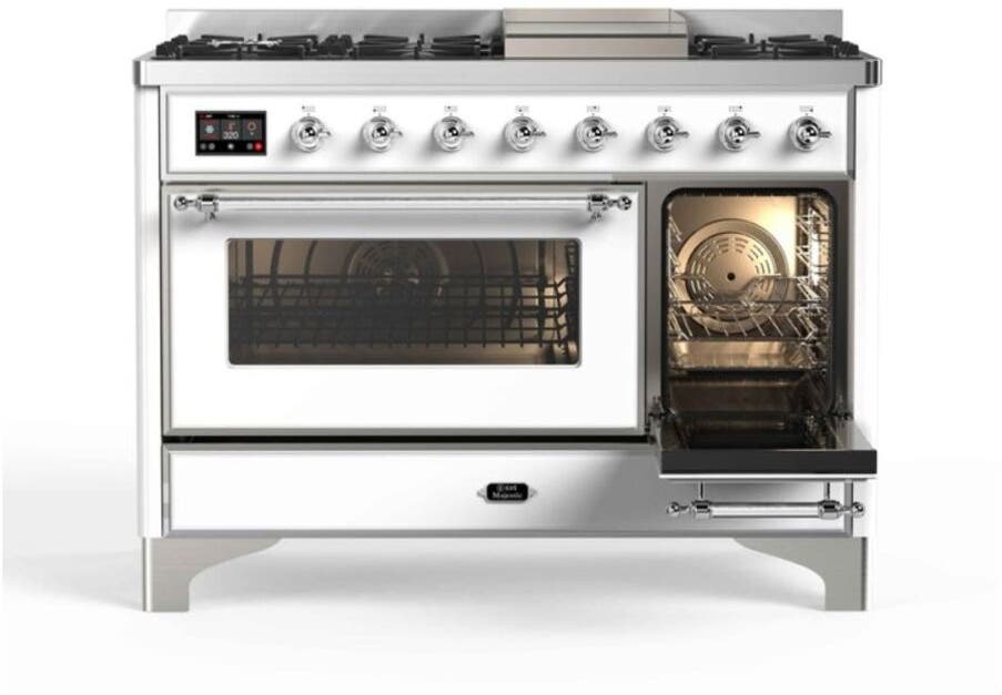Ilve UM12FDNS3WHC Natural Gas In White W/ Chrome Trim