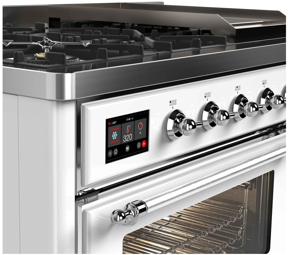 Ilve UM12FDNS3WHC Natural Gas In White W/ Chrome Trim