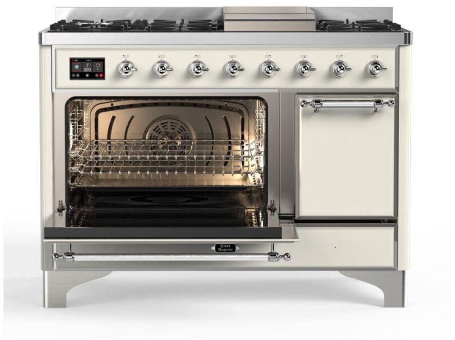 Ilve UM12FDQNS3AWC Natural Gas In Antique White W/ Chrome Trim