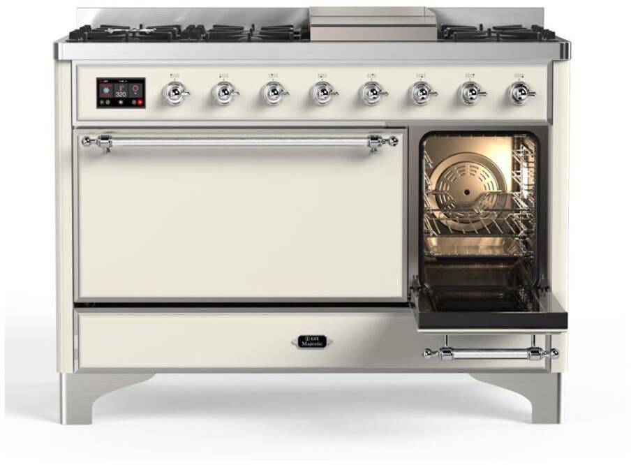 Ilve UM12FDQNS3AWC Natural Gas In Antique White W/ Chrome Trim