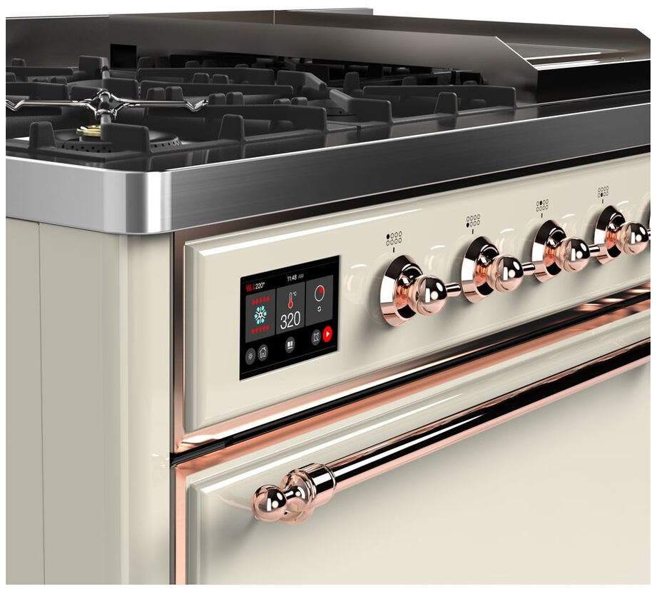 Ilve UM12FDQNS3AWP Natural Gas In Antique White W/ Copper Trim