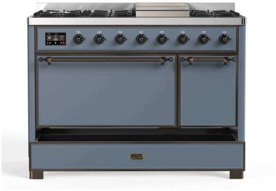 Ilve UM12FDQNS3BGBLP Liquid Propane In Blue Grey W/ Bronze Trim